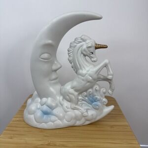 EMSON PORCELAIN MOON UNICORN FIGURE Y2K 80's 90's Celestial‎